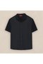 İnterview Sarar Polo Collar Buttoned Black T-Shirt