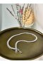 Steel Baguette Embellished Waterway Necklace 316L 42cm