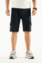 Men's Navy Blue Breathable Lycra Fabric 5-Pocket Outdoor Capri Shorts - 2