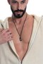 Men's Lacquer Anthracite Coated Crampon&Football Pendant Chain Necklace - 3