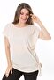 Women's Plus Size Beige Side Tie Bike Collar Short Sleeve Blouse 65N37849 - 8