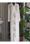 Medina Silk Embroidered Tied Prayer Dress+Shawl, Silk Morning Gowns, Dowry Prayer Dress & Morning Gowns - 4