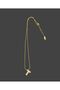 Stoned Letter t Gold Color Steel Necklace - 3