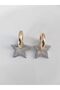 Zircon Stone Charmlı Star Hoop Earrings - 2