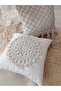Macrame Knitted Linen Decorative Throw Pillow Cover Single - Pillow 43x43 Cm (Color Cream) - 3