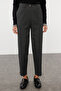 Anthracite Carrot High Waist Polyviscose Woven Fabric Pants Twoss22Pl0280 - 3