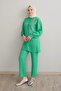 Leaf Stone Processing Green Linen Suit