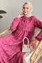 Fuchsia Embroidery Dress - Patterned and Tassels - 5