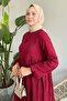 Claret Red Embroidery Dress - Patterned and Tasseled - 4