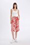 High Waist Patterned Viscose Capri I6823Az23Sm