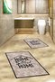 Digital Washable Non-Slip Home Sweet Written Double-Sided Bathroom Carpet Mat Toilet Set
