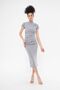 Women's Short Sleeve Shoulder and Waist Draped Sandy Dress - 2