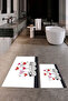 Printed Washable Non-Slip Molded Cats Patterned Double Bathroom Rug Toilet Set - 4