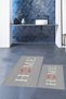 Printed Washable Non-Slip Floral Home Written Double Bathroom Carpet Mat Toilet Set - 9
