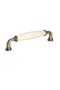 Porcelain Handle Cabinet Drawer Furniture Kitchen Handle Ruby 160Mm-Cream-Antique Yellow-Metal Leg-Stk1548 - 4
