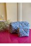 مجموعة حقيبة مكياج متوسطة الحجم وديسون بوي بنمط زهور زرقاء - 2