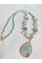 Moonstone, Mother-of-Pearl, Crystal Quartz Natural Stone Designer Necklace - 4