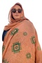 Summer Brown Cotton Traditional Patterned Handmade Shawl Scarf - 4