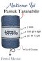 Scalloped Macrame Thread 3mm Scalloped Cotton Single Twist Macrame Thread Petrol Blue - 2