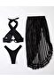 بيكيني Underwire، طقم بيكيني مكون من 3 قطع وفستان للشاطئ، طقم بيكيني، - 2