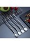 Set of 6 Stainless Chrome Straw Cocktail Bar Spoons and Cleaning Brush, Cocktail Stirrer, Silver Color - 4