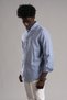 Slim Fit Cotton Striped Collar Buttoned Long Sleeve Men's Shirt