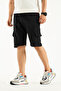 Men's Black Breathable Lycra Fabric 5-Pocket Outdoor Capri Shorts - 3