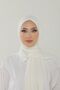 Off-White Luxury Combed Cotton Shawl - Women's Hijab Jersey Hijab Lycra Shawl - 3