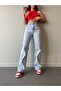 Stonewashed Women's Light Blue High-Waisted Wide-Leg Loose Palazzo Jeans - 3