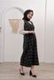 Women's Black Belted Hijab Tweed Gilet Dress