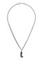 Men's Lacquer Anthracite Coated Crampon&Football Pendant Chain Necklace - 8