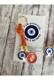 Orange Evil Eye Beaded Keychain - 2