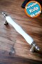 Porcelain White Chrome 96 mm Handles Furniture Kitchen Cabinet Drawer Cupboard Door Handle Handle