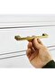 Furniture Kitchen Cabinet Drawer Cabinet Door Handle Handle Antique Yellow 160 mm Metal Flat Handle - 7
