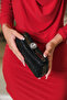Black Laser Women's Portfolio Evening Dress Shoulder Bag - 4
