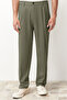 Haki Pileli Klasik Baggy Fit Kumaş Pantolon TMNSS24PL00024