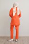 Leaf Stone Processing Orange Linen Set - 4