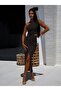 SandY Fabric Midi length Women's Dress - Single Shoulder Slit Strap - 3