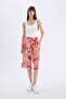 High Waist Patterned Viscose Capri I6823Az23Sm - 2