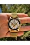 Woven Magnetic Strap Luxury Gold Color Women's Wristwatch