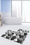 3D Colorful Stone Pattern Washable Non-Slip Wipeable Double-Sided Bathroom Carpet Mat Toilet Set - 7