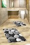 3D Colorful Stone Pattern Washable Non-Slip Wipeable Double-Sided Bathroom Carpet Mat Toilet Set - 5