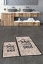Digital Washable Non-Slip Home Sweet Written Double-Sided Bathroom Carpet Mat Toilet Set - 7
