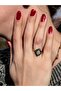 Natural Stone Green Agate Natural Stone Antique Adjustable Women's Ring