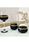 61 Piece Glass Black Gold Tea Cup Set Water Cup Set Goblet Jug Water Set Tableware Set - 4