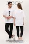 King Queen Printed Lover Couple Combination White Oversize T-shirt Set of 2 - 3
