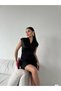 Trend Esinty Women's Wrap Neck Sleeveless Gathered Detail Satin Dress (Colorful) - 3