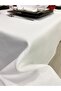 Linen Look Carefree Glitter Tablecloth White