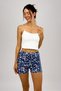 100% Cotton Women's High Waist Four Seasons Shorts Pajamas Navy Blue Capa - 3