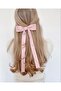 Women's Satin Powder Pink Bow Automatic Buckle - 2